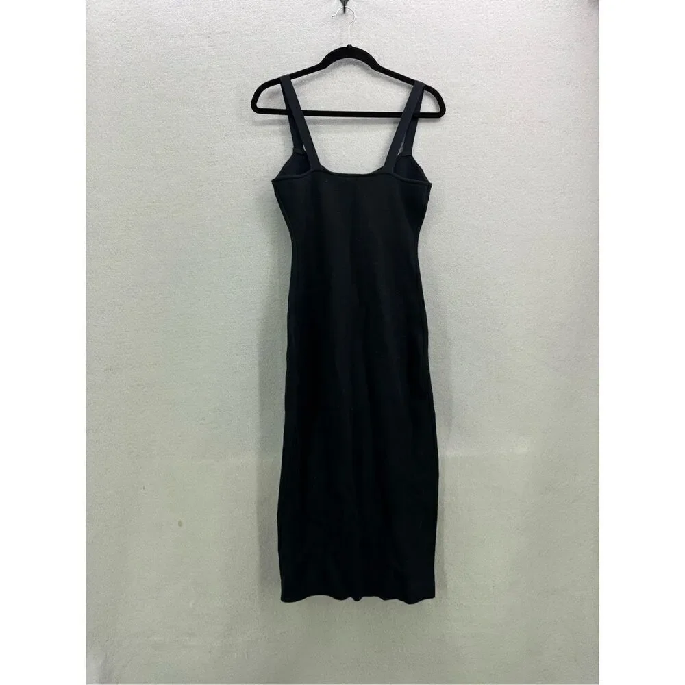 Abercrombie and Fitch Womens Black Front Slit Sleeveless Knit Dress Size MT - Picture 5 of 9